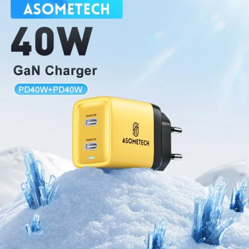 ASOMETECH Chargeur Double USB Type C 40W GaN