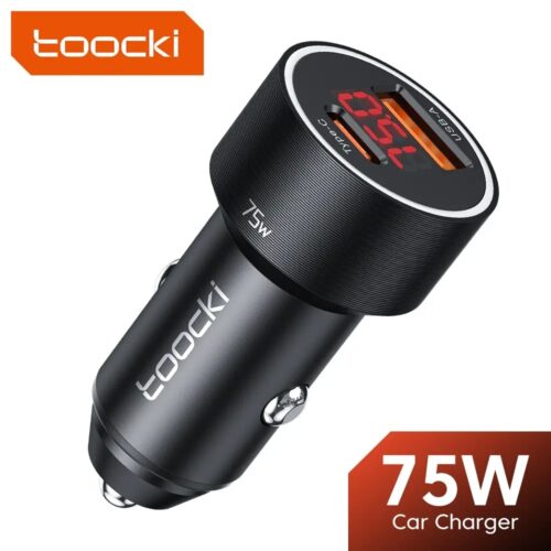 Toocki 75W USB Car Charger With Digital Screen